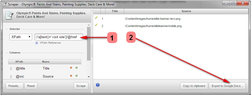 Using Scraper